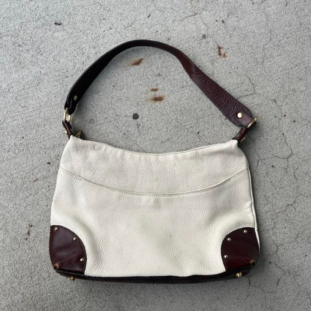 Valentina White Leather Designer Old Money Y2K Handbag